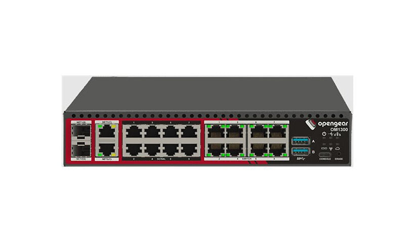 Opengear OM1308-8E-LSP 8 Port Console Manager, 8 Port Switch, Lighthouse Portal