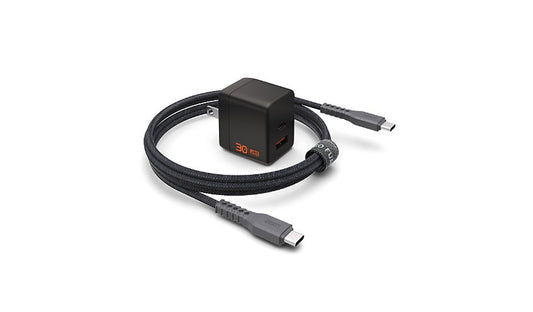 UAG SRGE 30W 2 Port GaN Charger Bundle with 6 ft USB-C Cable Black