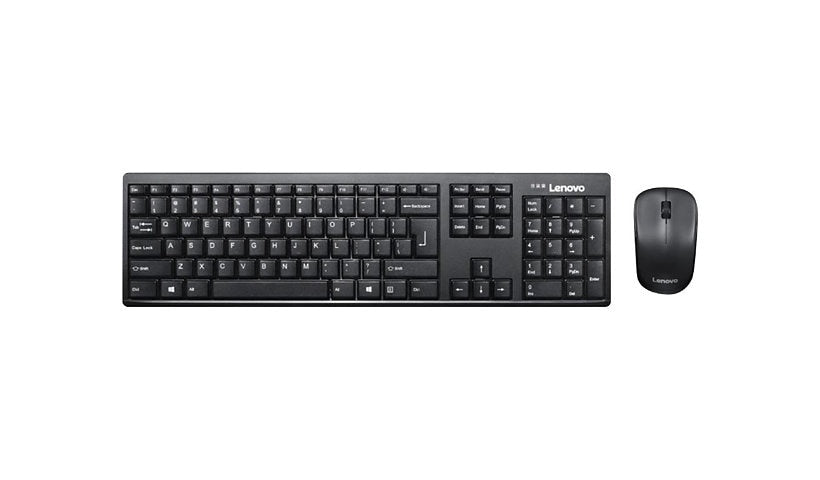 Lenovo 100 Wireless Combo USB-A Keyboard and Mouse US English GX31K80998 1 Year