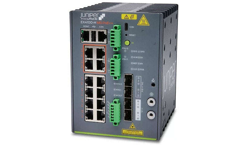 Juniper EX4100-H-12MP-T Rugged 12-Port PoE++ Switch, 4x 10G SFP+, 360W