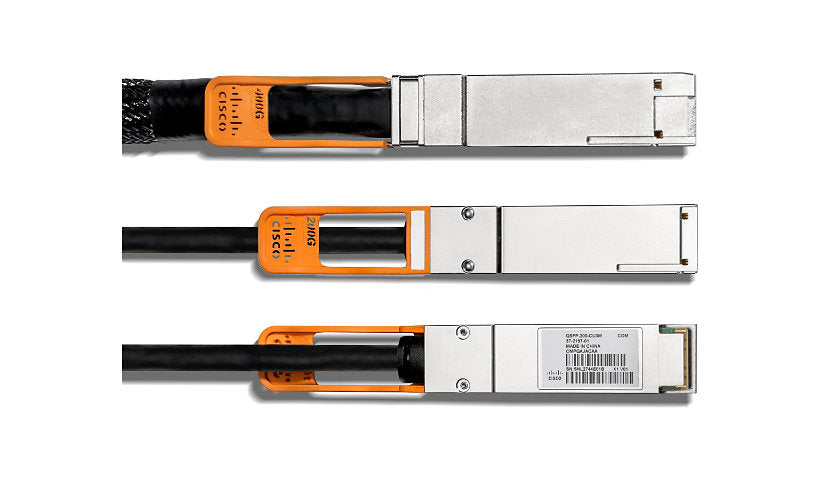 Cisco 1m (3.3ft) 200GBase-CR4 QSFP-DD to 2x QSFP56 Passive Copper Breakout Cable, Black, QDD-2Q200-CU1M=