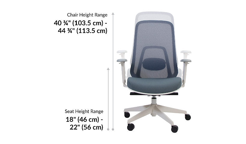 VARI Ascent Ergonomic Mesh Chair, Steel Blue, 402952