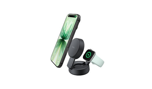 Belkin 25W 2 in 1 Qi2 Magnetic Charger for iPhone Apple Watch Charcoal
