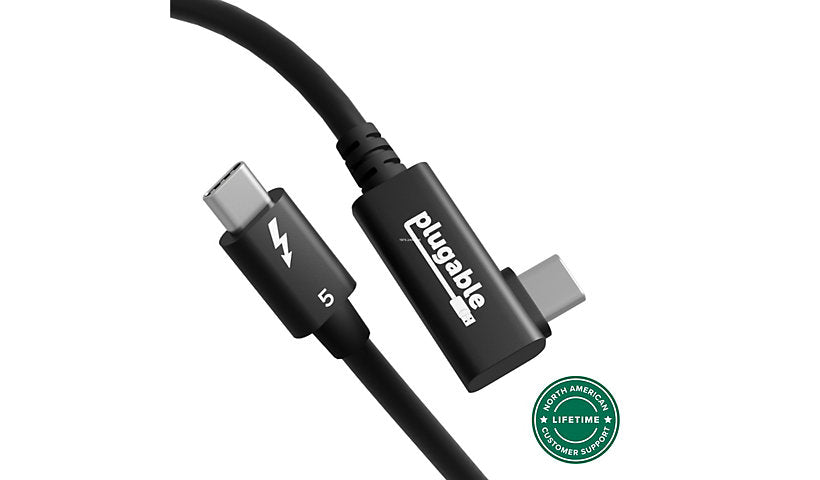 Plugable TBT5-240W80R Right Angle Certified Thunderbolt 5 Cable 80 cm 2 Year
