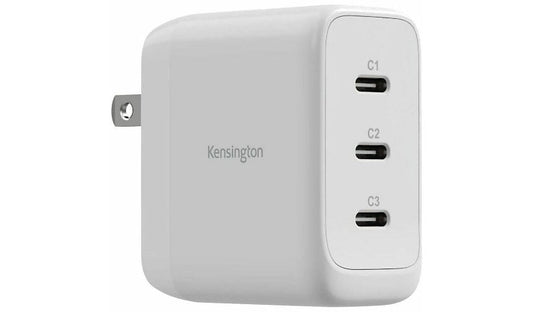 Kensington 70W GaN USB-C Charger 3 Port 6.6 ft Cable White K38101NA 2 Year