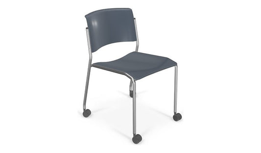 MooreCo Akt Chair with Hard Casters, Navy, 56579-HC-NAVY