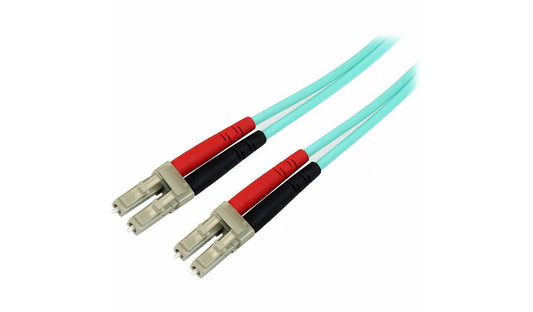 StarTech.com A50FBLCLC6 6m (19.7ft) LC/UPC to LC/UPC OM3 Multimode Duplex Fiber Patch Cable, 50/125, 100G, LSZH, Aqua