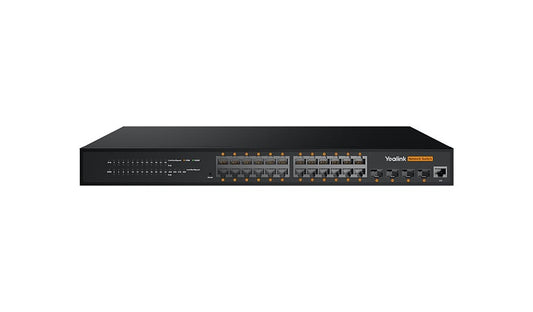 Yealink RCH240 24-Port Gigabit PoE+ L2+ Switch, 4 SFP, 370W, Dante/AES67