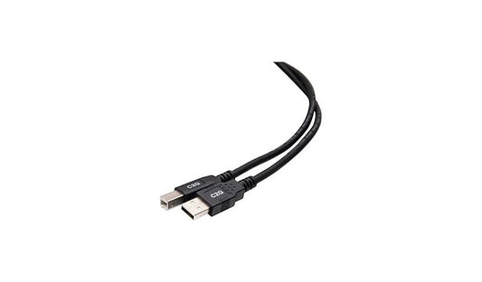 C2G USB 2.0 A to B Cable, Shielded, TAA Compliant, 3.1 m (10 ft), Black