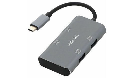 VisionTek 4-Port USB-C Hub, 2x USB-A + 2x USB-C, 10Gbps per Port