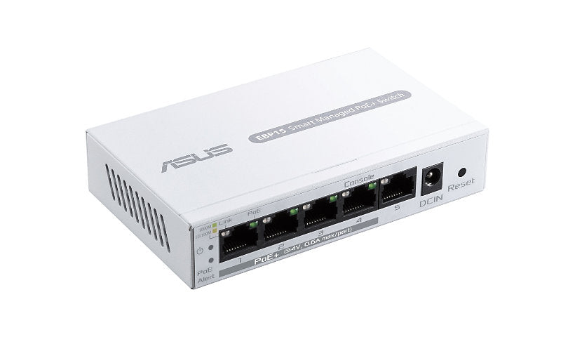 ASUS ExpertWiFi EBP15 5-Port PoE+ Managed Switch, 60W, Desktop, TAA