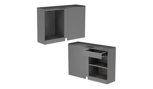 VARI Standing Desk Cubby Set, Left + Right, Slate, 403115