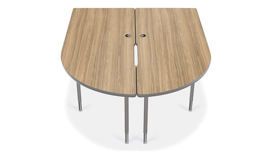 MooreCo MediaSpace Large 2-Piece U-Shaped Table, Gray Elm, 27756S-8201-8201