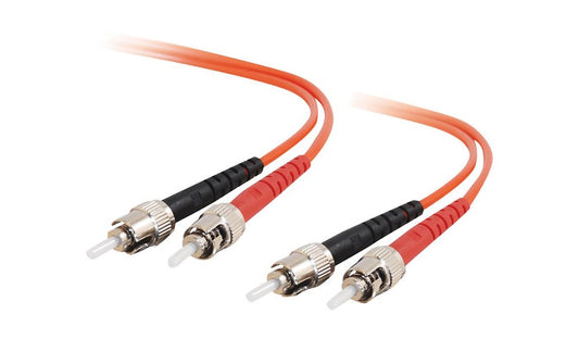 C2G 05575 2m (6.6ft) ST to ST OM1 Multimode Duplex Fiber Patch Cable, 62.5/125, Orange