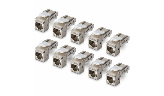 StarTech.com C6AKEYTLSTP9010PK Shielded Cat6a Keystone Jack 10-Pack RJ45 3 Year