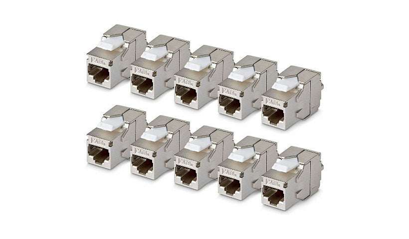 StarTech.com C6AKEYTLSTP18010PK Shielded Cat6a Keystone Jack 10-Pack RJ45 3 Year