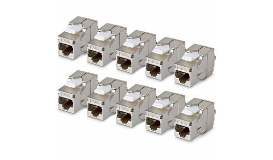 StarTech.com C6AKEYTLSTP18010PK Shielded Cat6a Keystone Jack 10-Pack RJ45 3 Year