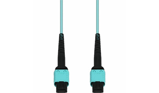 Proline PRO-MPOMPO-75M5OM4-TAA 75m (246.1ft) MPO/UPC to MPO/UPC 12 Fiber OM4 Multimode Patch Cable, 50/125, OFNR Riser, TAA, Aqua