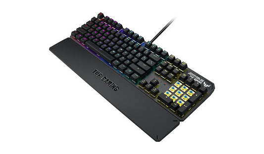 ASUS TUF Gaming K3 Mechanical RGB Keyboard Red Switches Wrist Rest Gunmetal