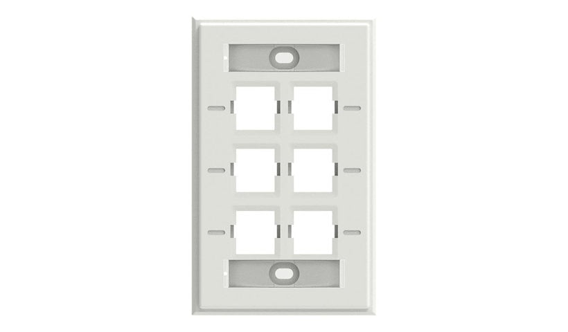 CommScope FP-LBL-6P-262 760249131 6 Port Labeled Faceplate, Electrical White