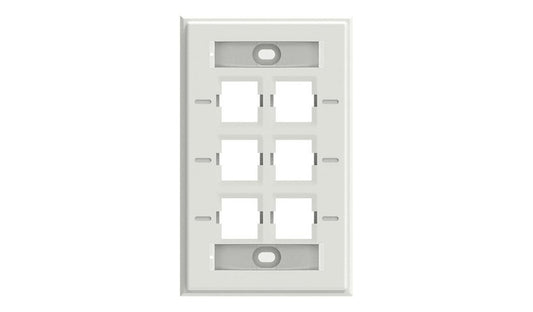 CommScope FP-LBL-6P-262 760249131 6 Port Labeled Faceplate, Electrical White