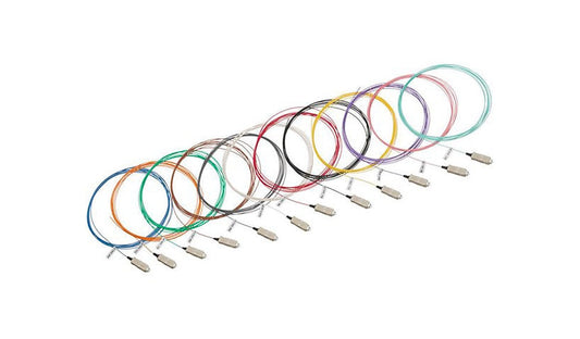 Leviton 54PLC-KIT 3m (9.8ft) LC OM4 Multimode Fiber Pigtail Kit, 50/125, 12 Pack, Color Coded