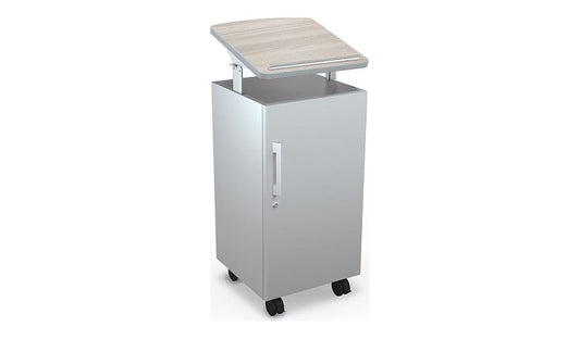 MooreCo AVID PODIUM Modular AV Cart, Gray Elm, 91198-8201-8201
