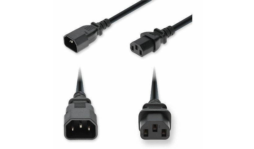 Proline PRO-C142C13C18G8FBK C14 to C13 PDU Extension Power Cord 8 ft 10A 250V