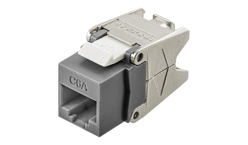 Hubbell HJU6AGY Cat6A Modular Jack with Cobra-Lock Termination RJ45 Gray