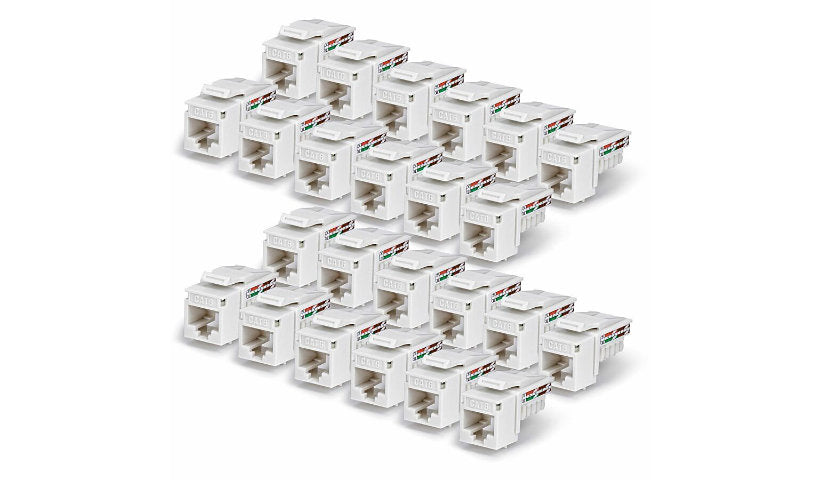 StarTech.com C6KEY110WHE24PK Cat6 UTP Keystone Jack 24 Pack RJ45 10 Gbps 3 Year