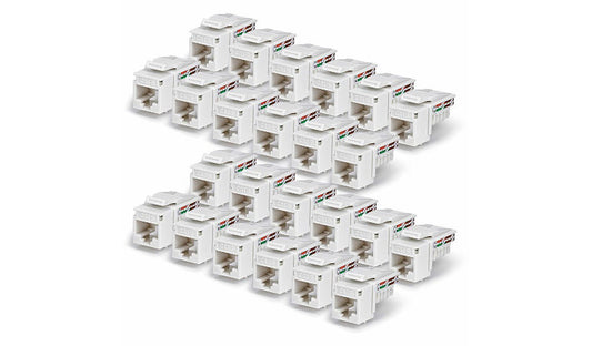 StarTech.com C6KEY110WHE24PK Cat6 UTP Keystone Jack 24 Pack RJ45 10 Gbps 3 Year