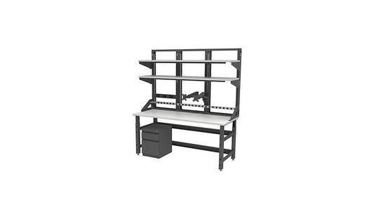 Safco TechWorks Typical 8 Dual-Monitor ESD Workstation, TWTYP8