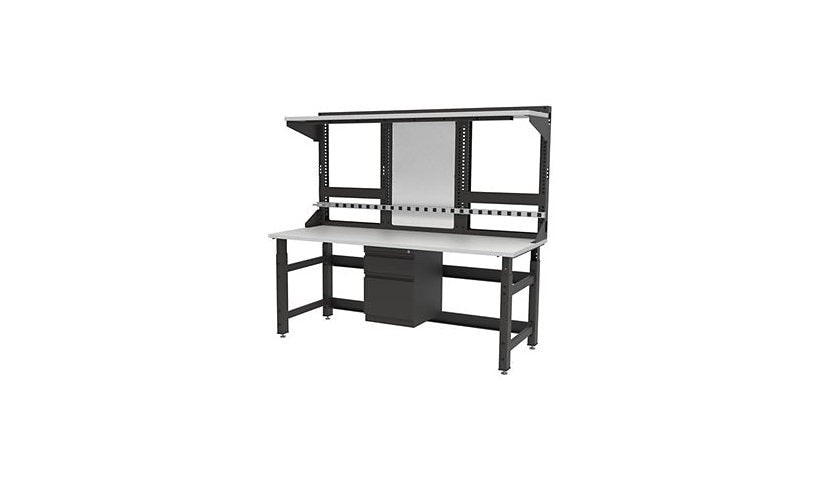 Safco TechWorks Typical 4 Rectangular Hutch Workstation, TWTYP4