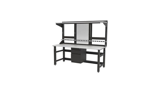 Safco TechWorks Typical 4 Rectangular Hutch Workstation, TWTYP4