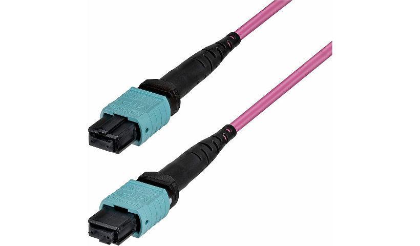 StarTech.com OM4MTP12BOFNP5M 5m (16.4ft) 12 Fiber MTP/MPO Female to Female OM4 Multimode Fiber Cable, Type-B, 50/125, OFNP Plenum, Erika Violet