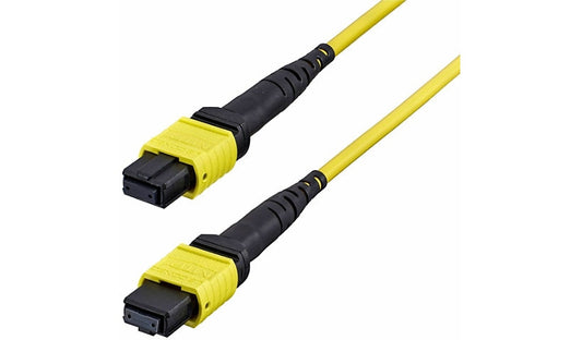 StarTech.com 5m (16ft) MTP®/MPO Female to Female 12-Fiber Type-A OS2 Single Mode Fiber Cable, MTP/APC, 9/125 µm, Plenum-Rated OFNP, Yellow, OS2MTP12AOFNP5M