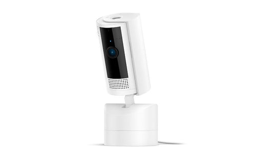 Ring Indoor Cam Pan Tilt 1080p Indoor Camera Privacy Cover Siren Alexa White