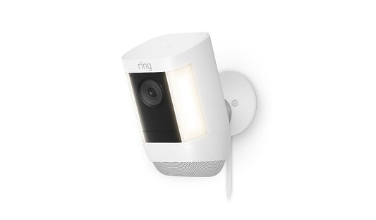 Ring Spotlight Cam Pro Plug-In 2K HDR 3D Motion Bird's Eye LED Siren White