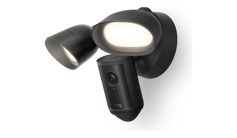 Ring Floodlight Cam Wired Pro 2nd Gen 4K 2000 Lumen Floodlight 85dB Siren Black