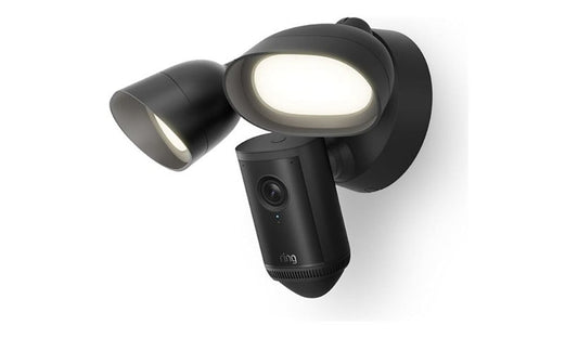 Ring Floodlight Cam Wired Pro 2nd Gen 4K 2000 Lumen Floodlight 85dB Siren Black