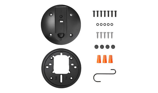 Ring Hardwired Mounting Kit Black Wall or Ceiling Weather Resistant 1 Year