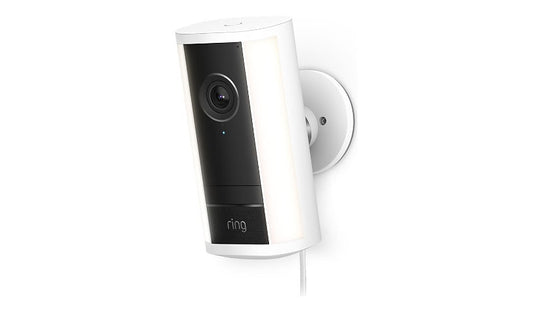 Ring Spotlight Cam Pro Plug-In 2nd Gen 4K 600 Lumen Spotlights 85dB Siren White