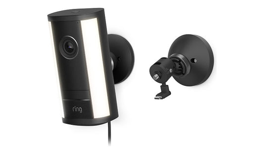 Ring Spotlight Cam Pro 2nd Gen 4K PoE Plus 600 Lumen Spotlight 85dB Siren Black