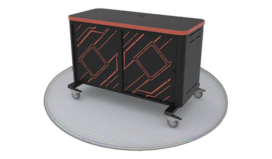 Spectrum Console Gaming Hub 2.0, Mobile Cart, TV + 3 Consoles, Navajo Red/Black