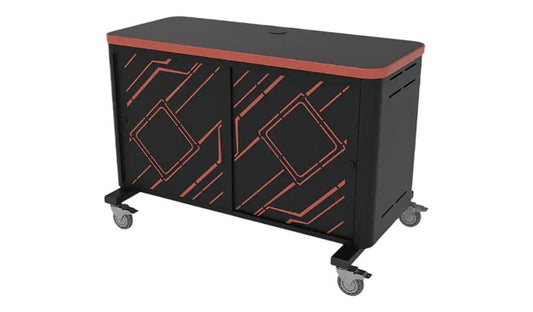Spectrum Console Gaming Hub 2.0, Mobile Cart, 3 Consoles, Silver/Black