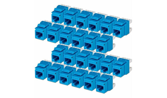 StarTech.com C6KEY110180BL24PK Cat6 UTP Keystone Jack 24 Pack RJ45 PoE 3 Year