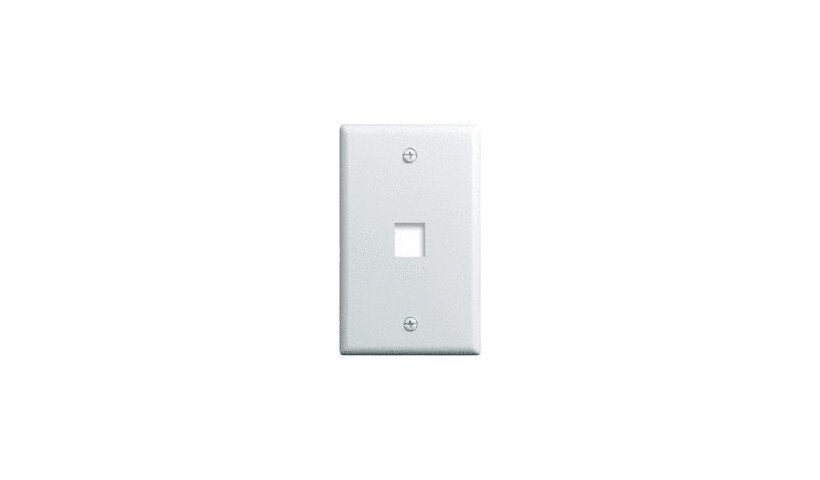 On-Q WP3401WH Vertical Keystone Wall Plate 1-Port White