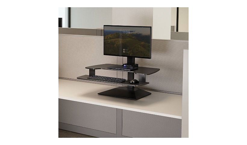 VARIDESK Premier Series 2 Electric Standing Desk Converter, Black, 403200