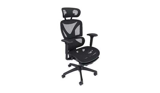 VARI ComfortFlex Mesh Chair with Footrest, Black, 403241