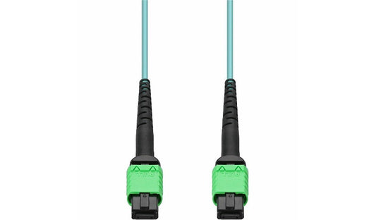 Proline PRO-AMPOAMPO-7M5OM4LZ 7m (23ft) MPO/APC to MPO/APC 12 Fiber OM4 Multimode Patch Cable, 50/125, Type-B, LSZH, Aqua